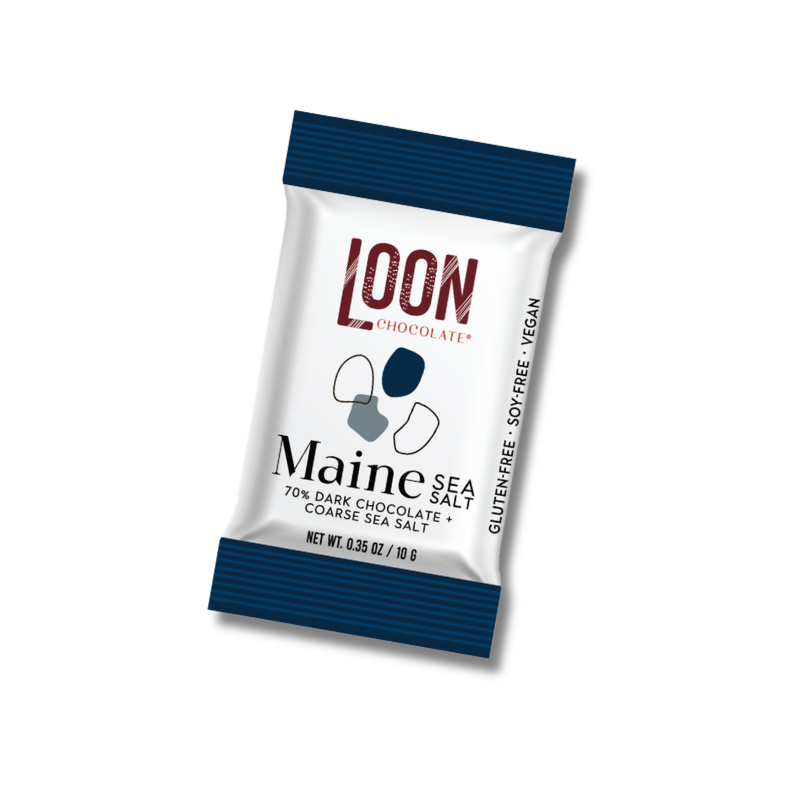 Maine Sea Salt Dark Chocolate Mini Bars - Box of 70