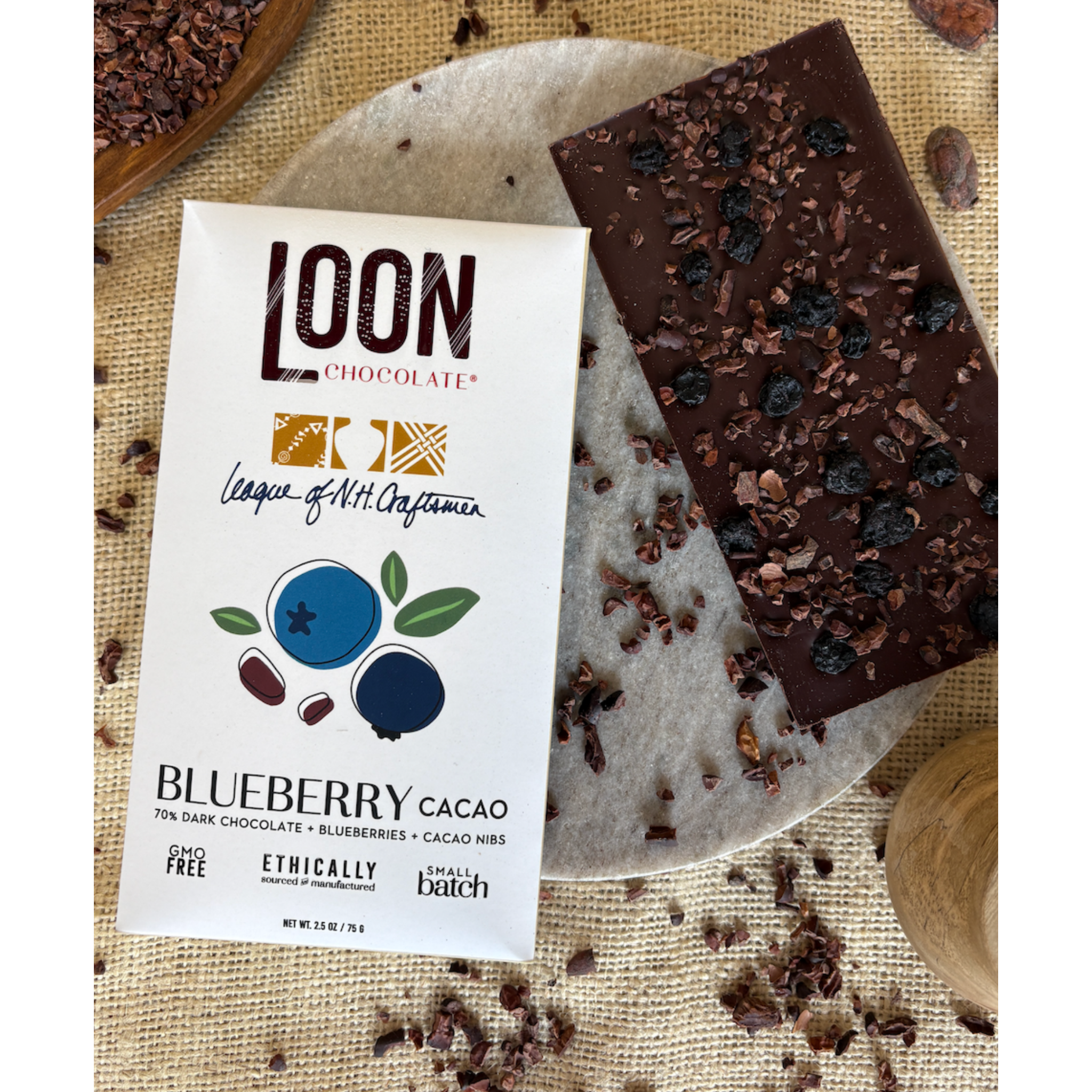 Blueberry-Cacao – Dark Chocolate Bar