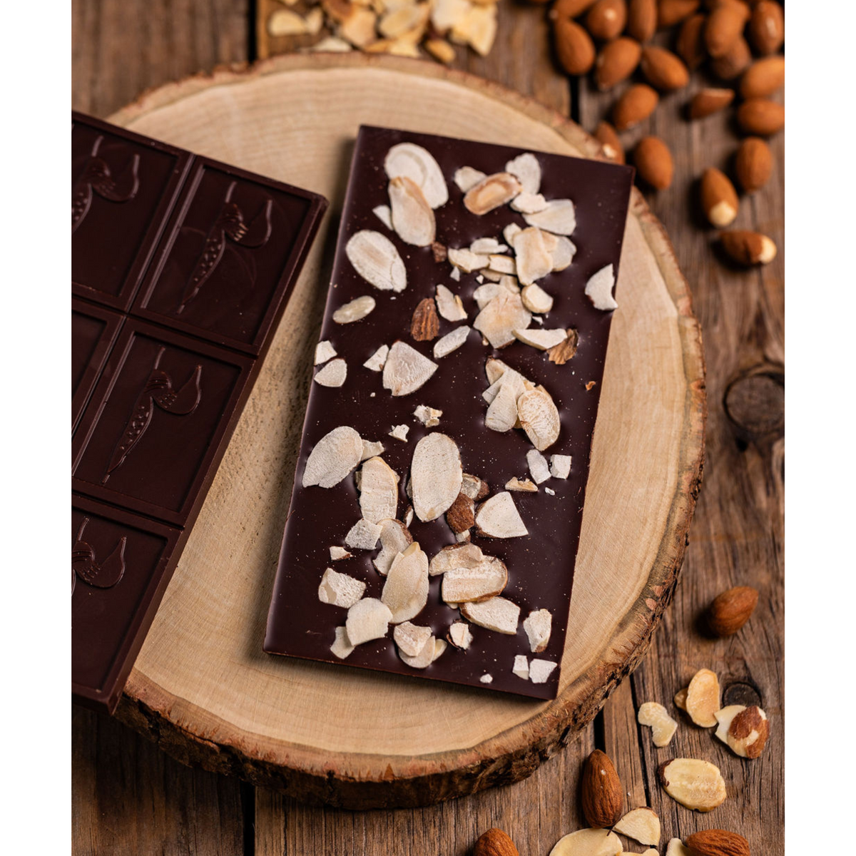 Almond – 70% Dark Chocolate with Roasted Almonds | Loon Chocolate